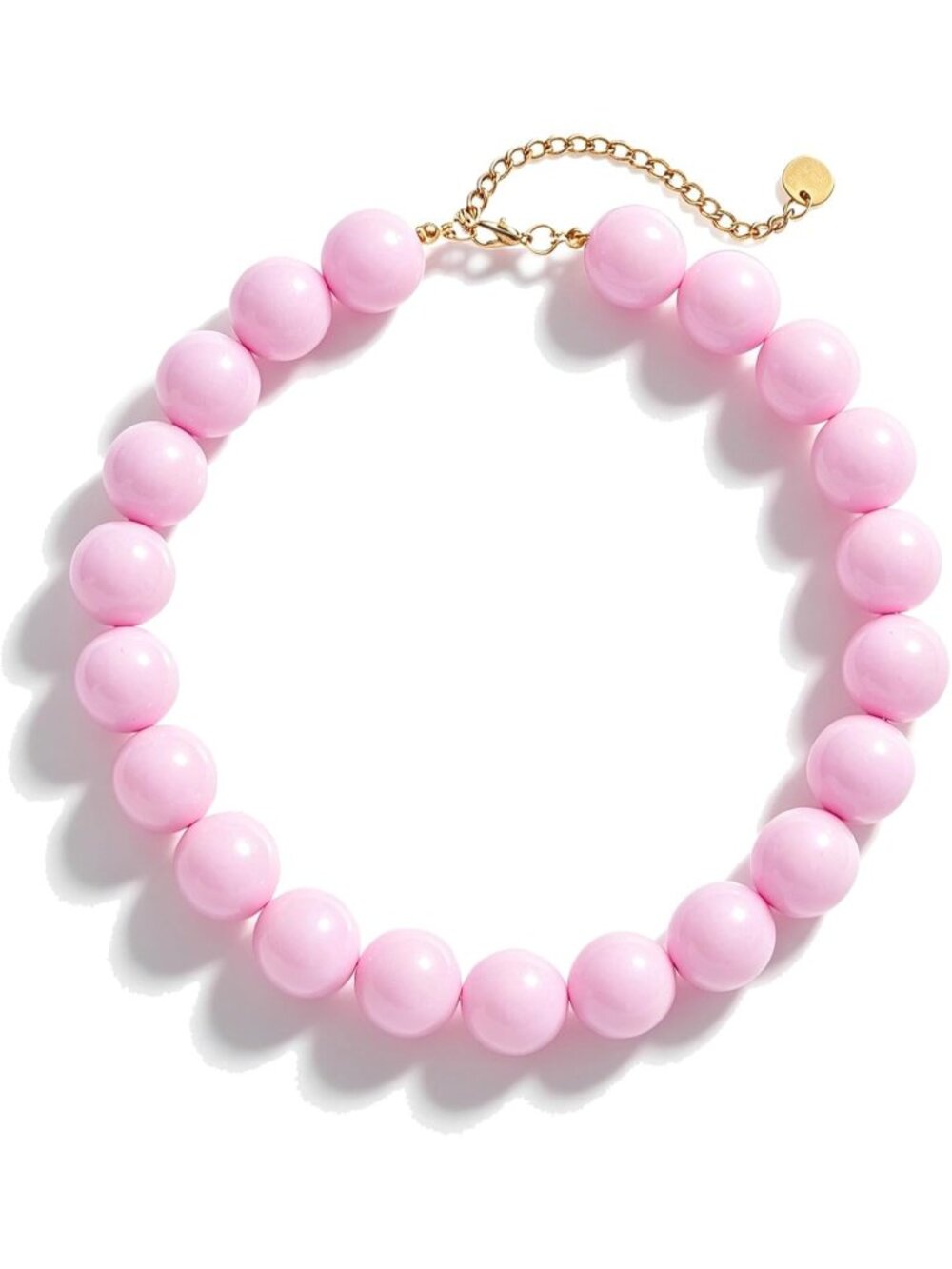 Women's Light Pink Acrylic Chunky Square Bead Choker Necklace Statement Jewelry